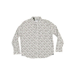 NEW Express Men's White Floral Classic Soft Wash Button Down Shirt Size XL NWT